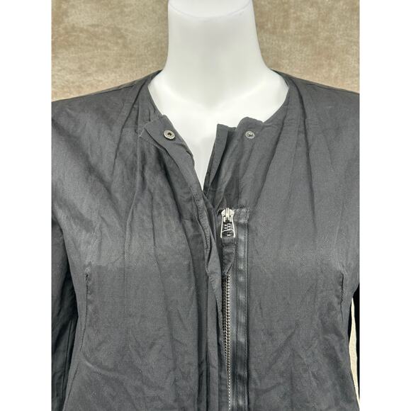 Stella Carakasi Jacket Womens Small Black Long Full Zip Lightweight Minimalist - Picture 2 of 11